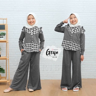 Geya SET KIDS Material MANGGO CREPE MIX เสื้อผ้าเด็ก ผ้าฝ้าย + กางเกง (ไม่รวม HIJAB) Gamis ทันสมัย สําหรับเด็ก 9-11 ปี