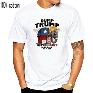 คอลูกเรือเสื้อยืด ผ้าฝ้าย พิมพ์ลายการ์ตูน Dump Trump Republicant Elephant สําหรับผู้ชายS-5XL