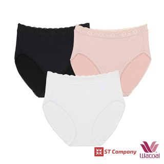 Wacoal Panty กางเกงใน ทรง เต็มตัว ขอบลูกไม้ สีดำ-เบจ-ครีม (3 ตัว) รุ่น WU4M02 กางเกงในผู้หญิง ผู้หญิง วาโก้ เต็มตัว