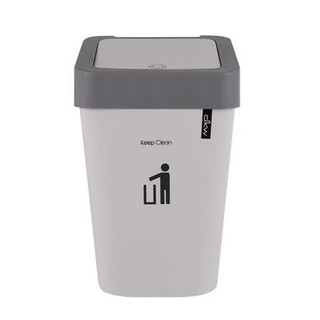 ถังขยะเหลี่ยมฝากดสปริง DKW HH224LP 11 ลิตร สีขาว/ฝาสีเทา Garbage Bins