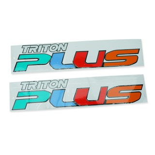 สติ๊กเกอร์ Sticker "TRITON PLUS" ติดข้างซ้าย+ขวา 2ชิ้น สีมัลติคัลเลอร์ สำหรับ Mitsubishi L200 Triton Plus ปี 2006-2014