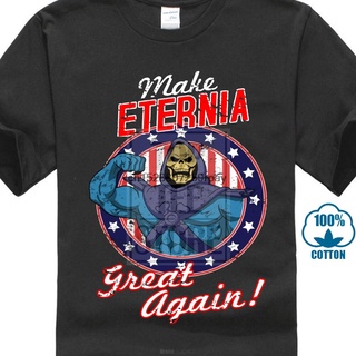 [COD]เสื้อยืดผ้าฝ้าย 100% พิมพ์ลายการ์ตูนกะโหลก Make Eternia Great Again แฟชั่นฤดูร้อน สําหรับผู้ชาย ผู้หญิง คู่รัก 80SS