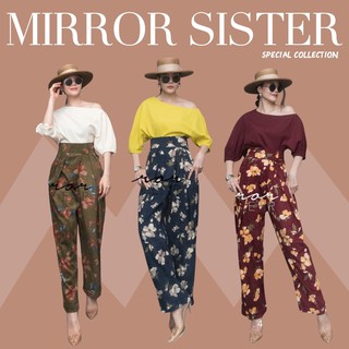 MiRRoRSiSTER’s PhiLo FLeuR Pants #10601.4 กางเกงลายดอกเอวสูง กางเกงผ้าลูกฟูก กางเกงเอวสูง กางเกงลายดอก