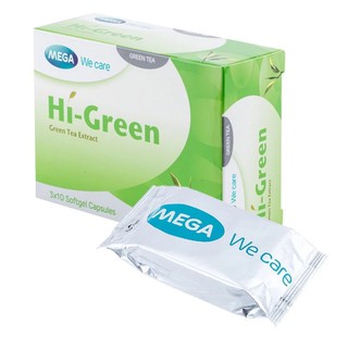 Mega We Care Hi-Green ต้านอนุมูลอิสระ ลดคอเลสเตอรอล (30 แคปซูล)