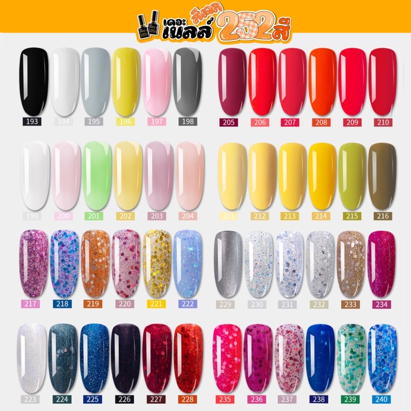 🔥ถุกสุดในช้อปปี้22.-🔥พร้อมส่ง10ml+ครบทุกสี สีเจล The Nail’s 10ml สุดคุ้ม  สีทาเล็บเจล 🎀G001-G252🎀  252 สี✨ ยาทาเล็บเจล - รูปที่ 4
