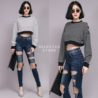 Stripe Crop Jumper