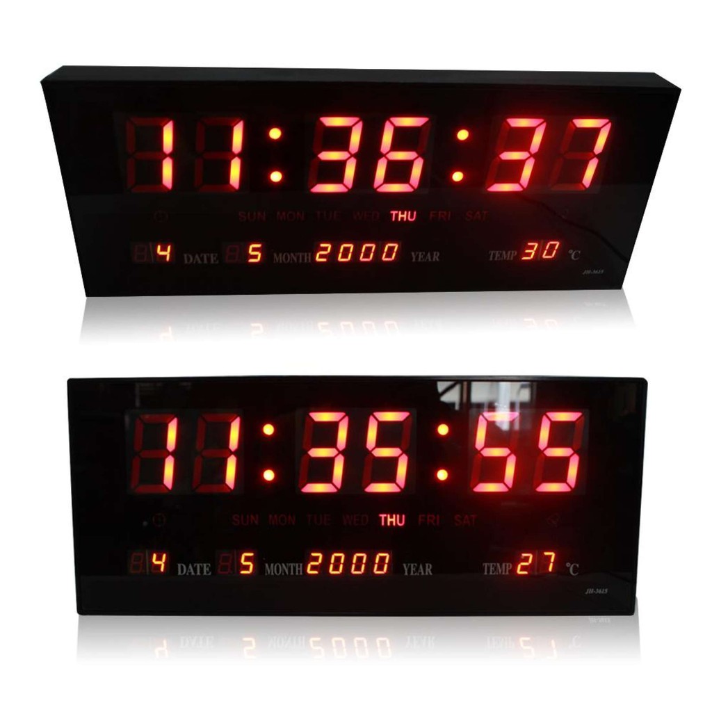 Saledede นาฬิกาดิจิตอล LED DIGITAL CLOCK แขวนผนัง รุ่น JH3615ไฟสีแดง