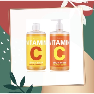 น้ำตบผิวกาย SCENTIO VITAMIN C AFTER BATH BODY ESSENCE &amp; AFTER BATH BODY ESSENCE 450 มล.