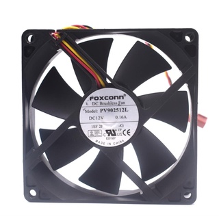 PV902512L For FOXCONN DC 12V 0.16A 3-wire 92x92x25mm Server Cooling Fan 9cm