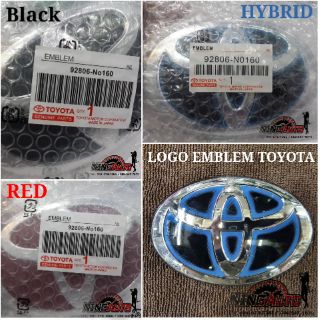 โลโก้โตโยต้า เคลือบแก้ว แดง ดำ ไฮบริด Logo Emblem Toyota