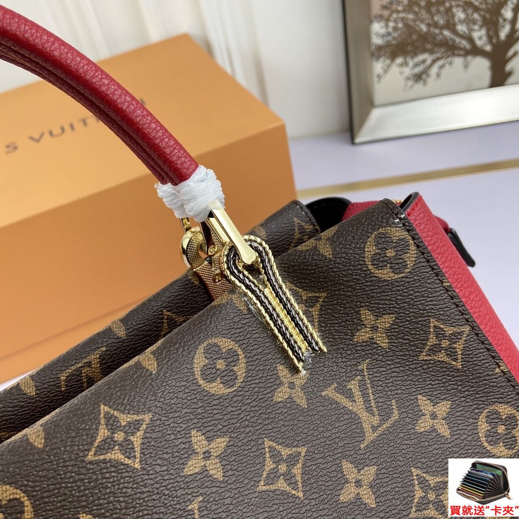 lv bag with red strap