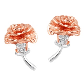 PRIMA ต่างหูเพชรรูปดอกคาร์เนชั่น (Carnation) Petite Fleur Collection สี Rose Gold รหัสสินค้า 991E1383-01