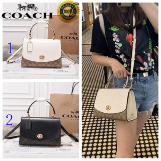 🎄พร้อมส่ง🌟Coach กระเป๋าสะพายไหล่ใหม่แฟชั่นหญิงกระเป๋าถือแบบฝาพับความจุขนาดใหญ่ในสต็อก 76620