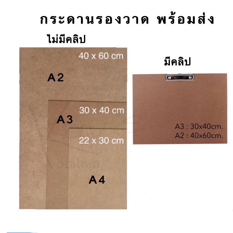 กระดานรองวาด กระดานวาดเขียน แผ่นไม้วาดเขียน มีคลิบ/ไม่มีคลิบหนีบ*