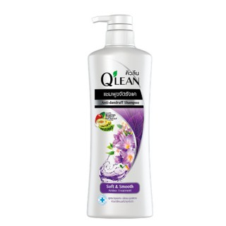 Qlean คิวลีน แชมพู ขจัดรังแค สูตรบำรุงพิเศษ Soft &amp; Smooth (สีม่วง) 340 มล.