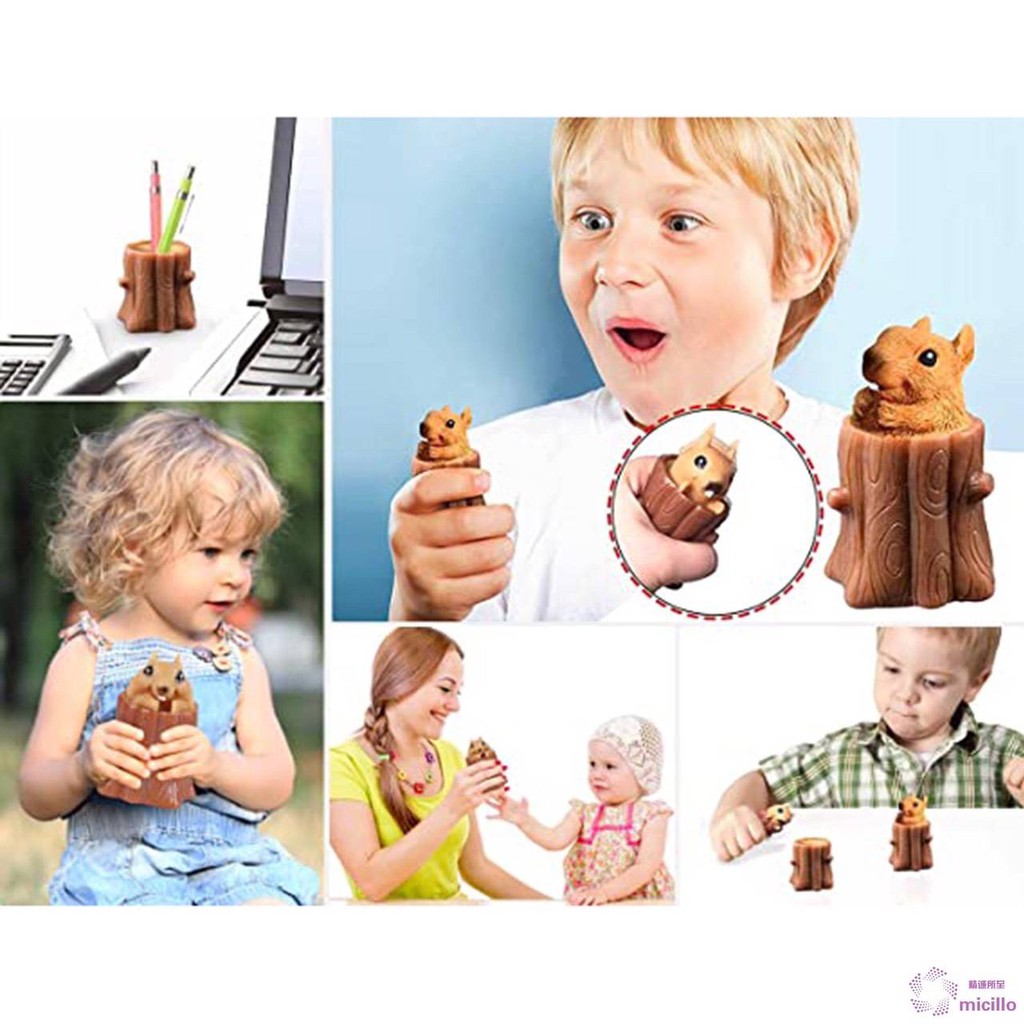 📌กระรอกถ้วยต้นไม้ของเล่นบีบ📌 (Squirrel squeeze toy)