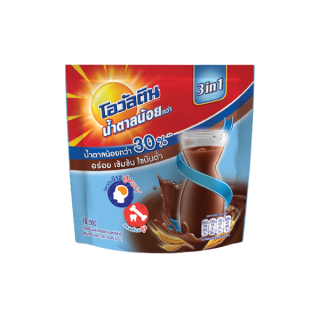 OVALTINE โอวัลติน เครื่องดื่มมอลต์สกัด รสช็อกโกแลต 3 in 1 สูตรน้ำตาลน้อยกว่า 31 กรัม แพ็ค 18 ซอง