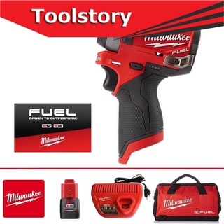 Milwaukee M12FID แบต2ah จำนวน 1ก้อน พร้อม แท่นชาร์จ และอุปกรณ์ตามรูป สีแดง