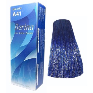 Berina A41 ครีมย้อมผม  ครีมเปลี่ยนสีผมเบอริน่า A41 สีน้ำเงิน