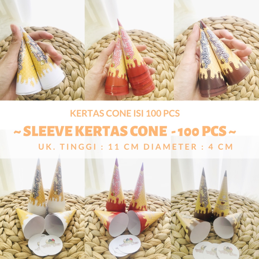 100ชิ้น|MINI WAFFLE CONE PACKAGING / MINI CONE ICE CREAM PACKAGING / MINI CONE PACKAGING สําหรับ