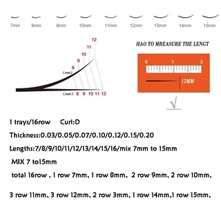 0.05 C / CC / D / B 16 แถว ต่อขนตานุ่ม ขนตาปลอม ขนตาปลอม มิงค์ปลอม สําหรับแต่งหน้า