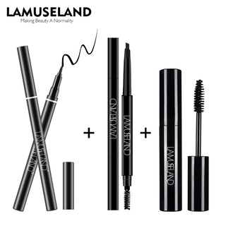 LAMUSELAND ดินสอเขียนคิ้ว + อายไลเนอร์ + มาสคาร่า #LAS203