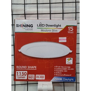 ชุดโคมไฟฝังฝ้า LED ดาวน์ไลท์ โมเดิร์นสลิม 15w กลม รหัส 196434