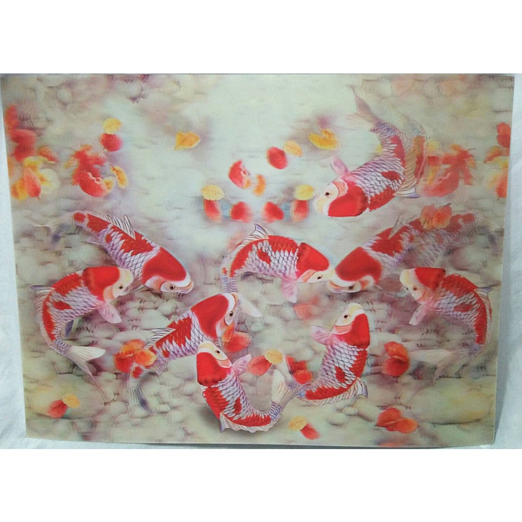 ภาพ 3 มิติ ปลาคราฟ 9 ตัวเป็นที่นิยมมากสำหรับเสริมฮวงจุ้ยเป็นสัญลักษณ์ของความร่ำรวยมั่งคั่งเงินทองผลกำไรจากการค้าขาย - รูปที่ 3