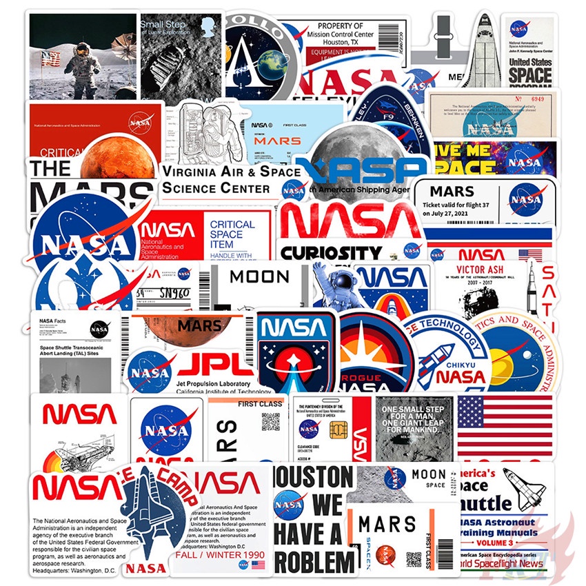 ❉ National Aeronautics & Space Administration - NASA สติ๊กเกอร์ ❉ 50Pcs/Set Waterproof DIY Fashion Decals Doodle สติ๊กเกอร์