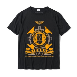 เสื้อยืดผ้าฝ้าย พิมพ์ลาย Imperial Fist Terra แนวตลก เหมาะกับฤดูร้อน สไตล์ฮาราจูกุ สําหรับผู้ชาย