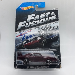 รถเหล็ก Hotwheels 69 DODGE CHARGER DAYTONA FAST&amp;FURIOUS6 (ib20)(แพคชำรุดตามภาพ รถสวยพลาสติกไม่แตก)
