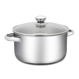 ราคาพิเศษ!! หม้อหุงต้มสเตนเลส พร้อมฝาแก้ว 28 ซม. Stainless Steel Cookware Sauce Pot with Clear Lid 28 cm