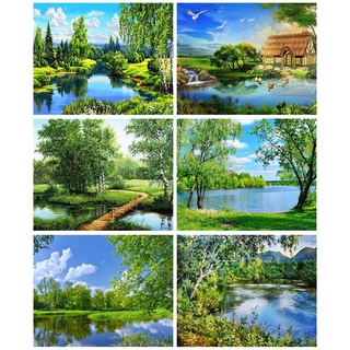 Ruopoty กรอบรูปต้นไม้ ระบายสีตามตัวเลข ขนาด 60x75 ซม. 50x65 ซม. 40x50 ซม. สําหรับตกแต่งผนัง ห้องนั่งเล่น DIY