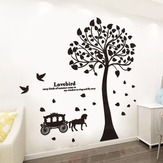 สติกเกอร์อะคริลิค รูปต้นไม้ Love Tree สามมิติ สําหรับตกแต่งผนังบ้าน ร้านอาหาร พื้นหลังทีวี ห้องนั่งเล่น ทางเดิน