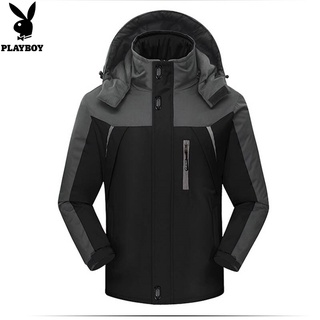 PLAYBOY Outdoor Rushing Jacket Mens Winter Windproof Waterproof Sports Hiking Clothes