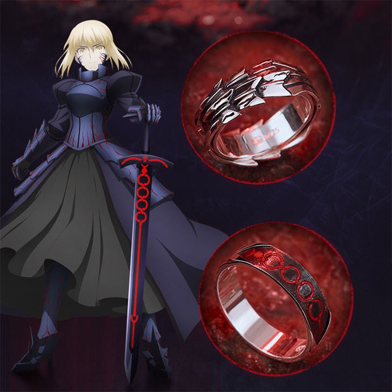 แหวนโลหะ รูปการ์ตูนอนิเมะ Fate Stay Night Altria Pendragon Excalibur Morgan เครื่องประดับแฟชั่น