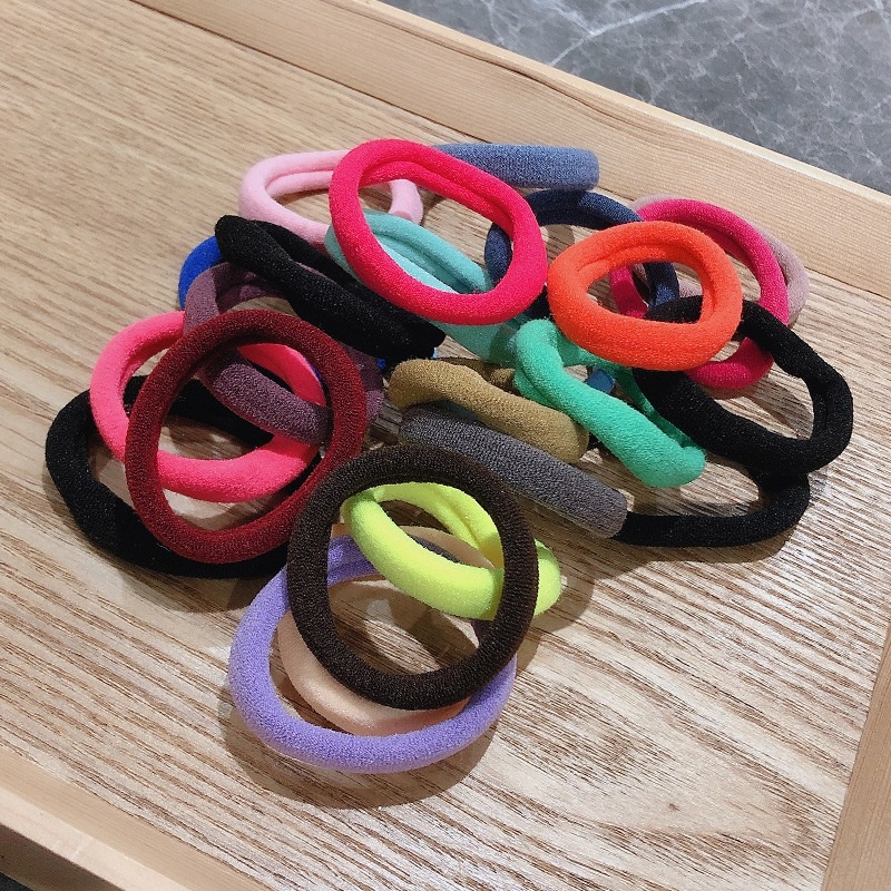 ที่คาดผมสีลูกกวาดที่คาดผมสไตล์เกาหลี ยางรัดผม แบบผ้า หลากสีสัน มีความยืดหยุ่นสูง ไร้ตะเข็บ