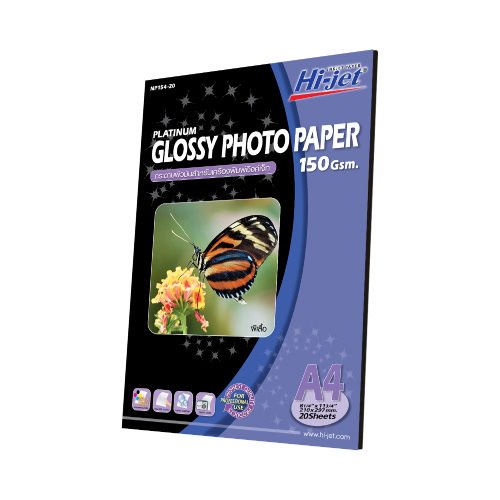 Hi-jet กระดาษโฟโต้ ผิวมัน Inkjet Platinum Glossy Photo Paper 150 แกรม ...