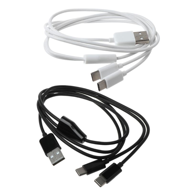 XU 2 in 1 USB C to USB Multi Phone Type C Port Charger Cord Splitter Fast สายชาร์จ Data Sync Line