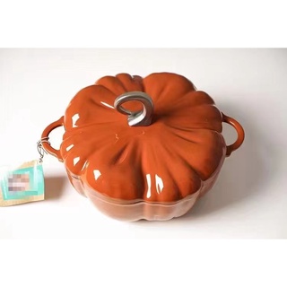 pw pumpkin pot 24cm stew pot soup pot enamel pot cast iron pot open flame induction cooker general pot green export orig