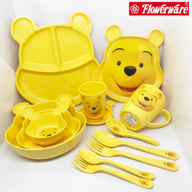 Pooh Woodlands จานชามเมลามีน แก้วน้ำ ช้อนส้อม ลายการ์ตูน หมีพูห์ ศรีไทยซุปเปอร์แวร์ Flowerware [ขายเป็นชิ้น]