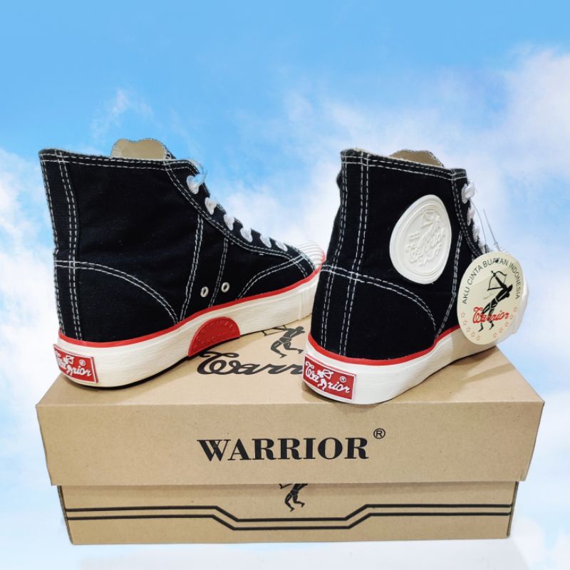 WARRIOR รองเท้าทํางานโรงเรียนและวิทยาลัยสําหรับผู้ชายและผู้หญิง WARRIOR Classic High Laces สีดําและสีขาวขนาดดั้งเดิม 37 ถึง 44 ราคา ถูกที่สุด ดีลบีเคเค แกลเลอรีภาพที่ 6