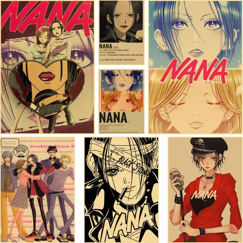 สติกเกอร์โปสเตอร์กระดาษคราฟท์ ลายอนิเมะ Nana Osaki ขนาด 42X30 ซม. สไตล์ญี่ปุ่นเรโทร สําหรับตกแต่งบ้าน คาเฟ่
