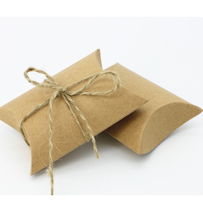 🍍🍍 PK 🍍🍍 กล่องของขวัญ กล่องของชำร่วย ใส่ลูกอม ใส่ขนม ทางหมอน กระดาษคราฟ (พร้อมส่ง)