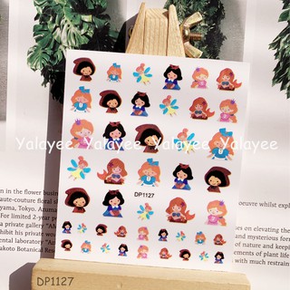 Disney Yalayee [สติกเกอร์ติดเล็บ] の INS สติกเกอร์การ์ตูนดิสนีย์ ชุดเจ้าหญิง สติกเกอร์เลเซอร์ บางเฉียบ สติกเกอร์กาว