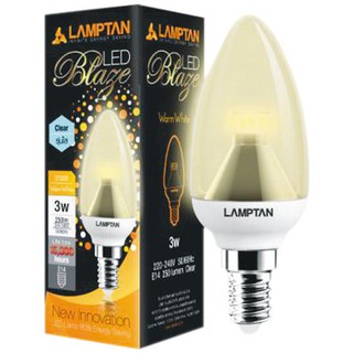 หลอดไฟ LED BLAZE C37 3W E14 WW LAMPTAN หลอดไฟภายในบ้านเอนกประสงค์