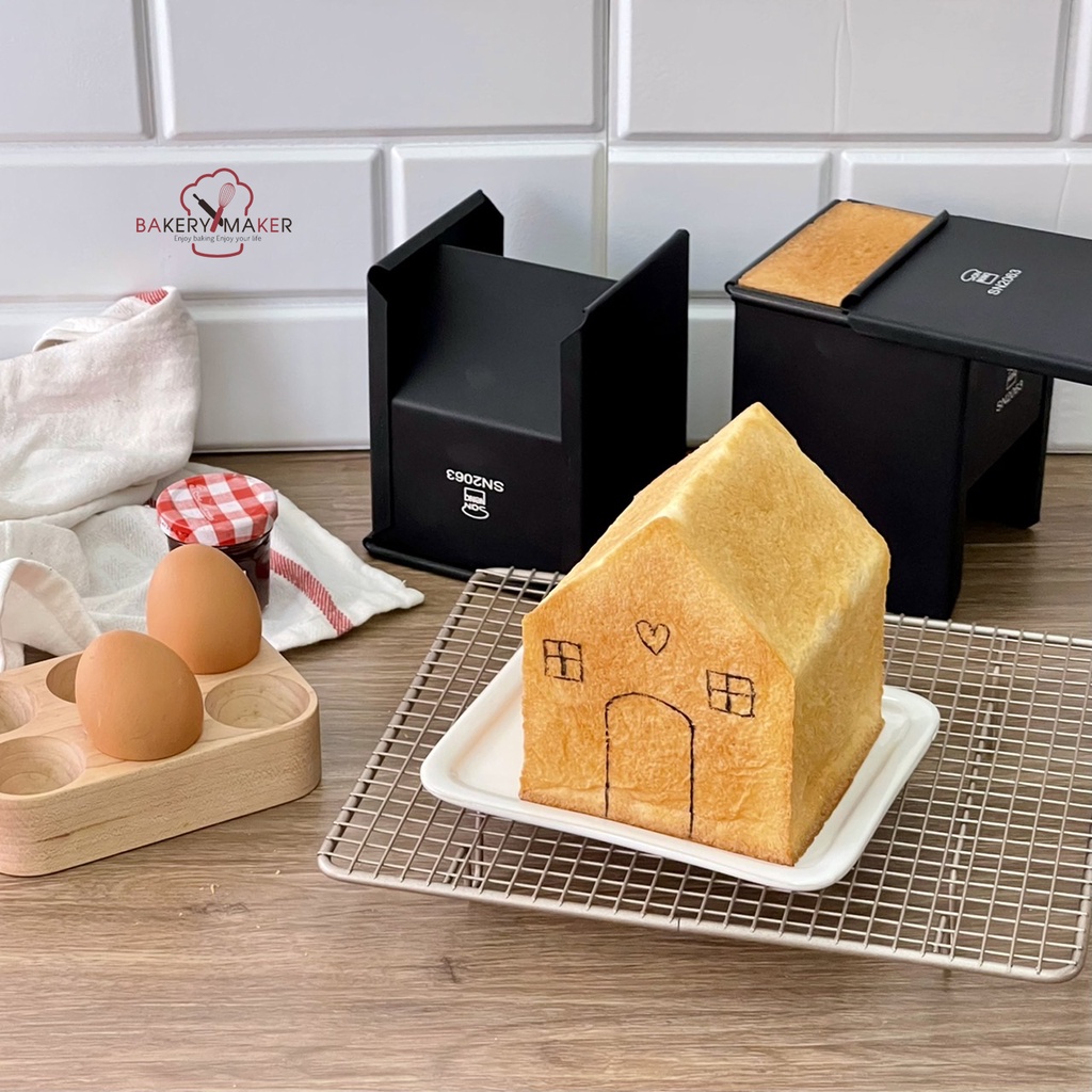 พิมพ์ขนมปังเทฟล่อนพร้อมฝาปิด รูปทรงบ้าน SN2063 House Bread Mold