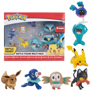 ฟิกเกอร์ Pokemon Pikachu Eevee Wobbuffet ของเล่นสําหรับเด็ก 8 ชิ้น