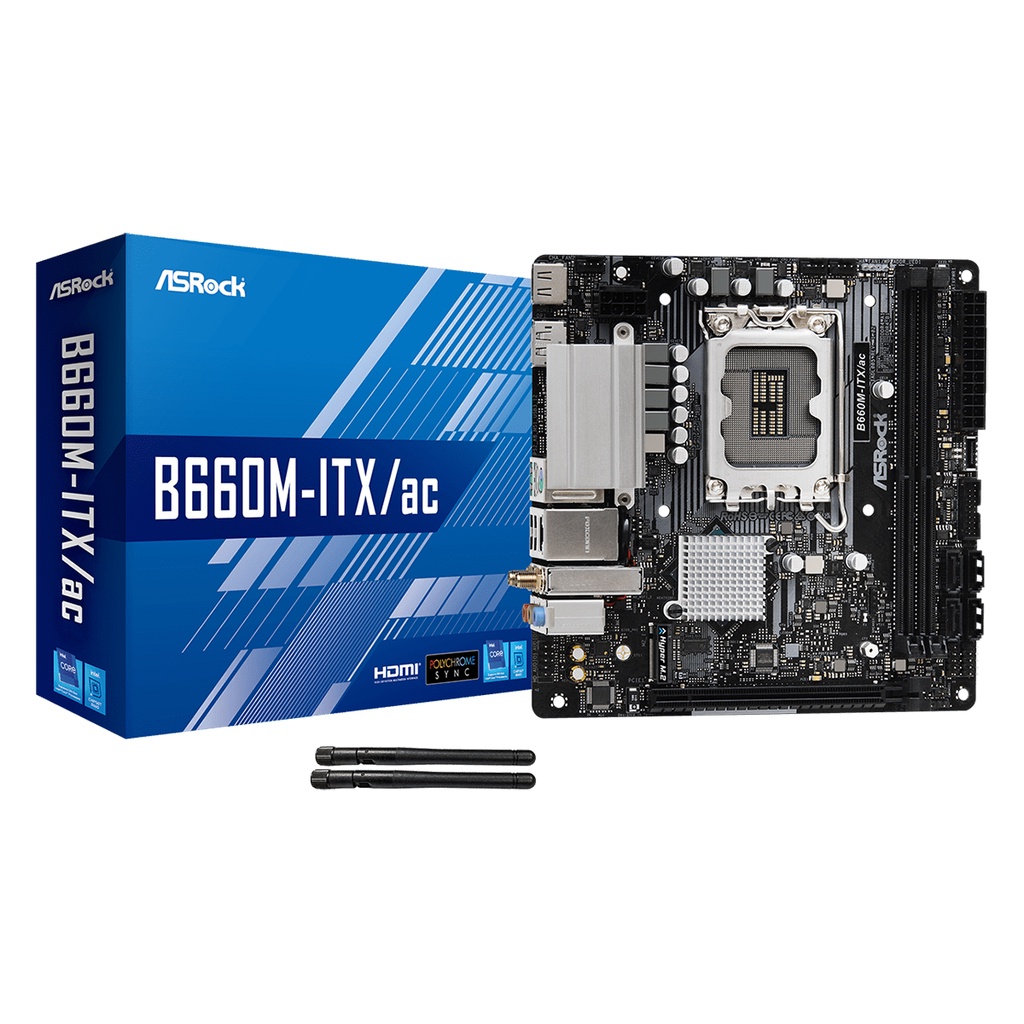 MAINBOARD (เมนบอร์ด) 1700 ASROCK B660M-ITX/AC (DDR4), B660M-HDV