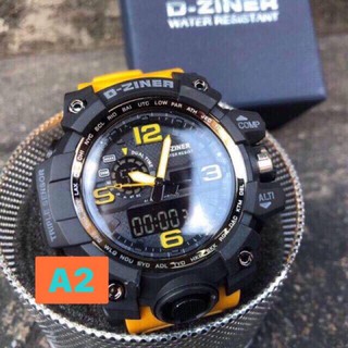 D-ZINER นาฬิกาข้อมือชาย-หญิง ระบบQuartz-Analog,Digital (2ระบบ)  เรือนและสายยางซิลิโคนเกรดA เครื่องญี่ปุ่น ทนทุกสภาพอากาศ